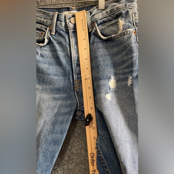 Grlfriend Karolina 26 Jeans High Rise Button Fly Skinny Destroyed Blue - Picture 4 of 8